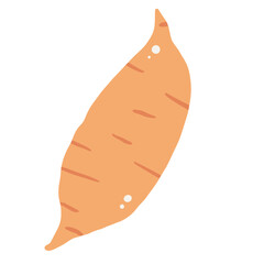 Sweet Potato Illustration of fresh vegetables hand-drawn flat vector elements Organic Food Invitations, gifts, greeting cards, print, textile