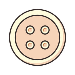 Button with Four Holes in Minimalist Style  