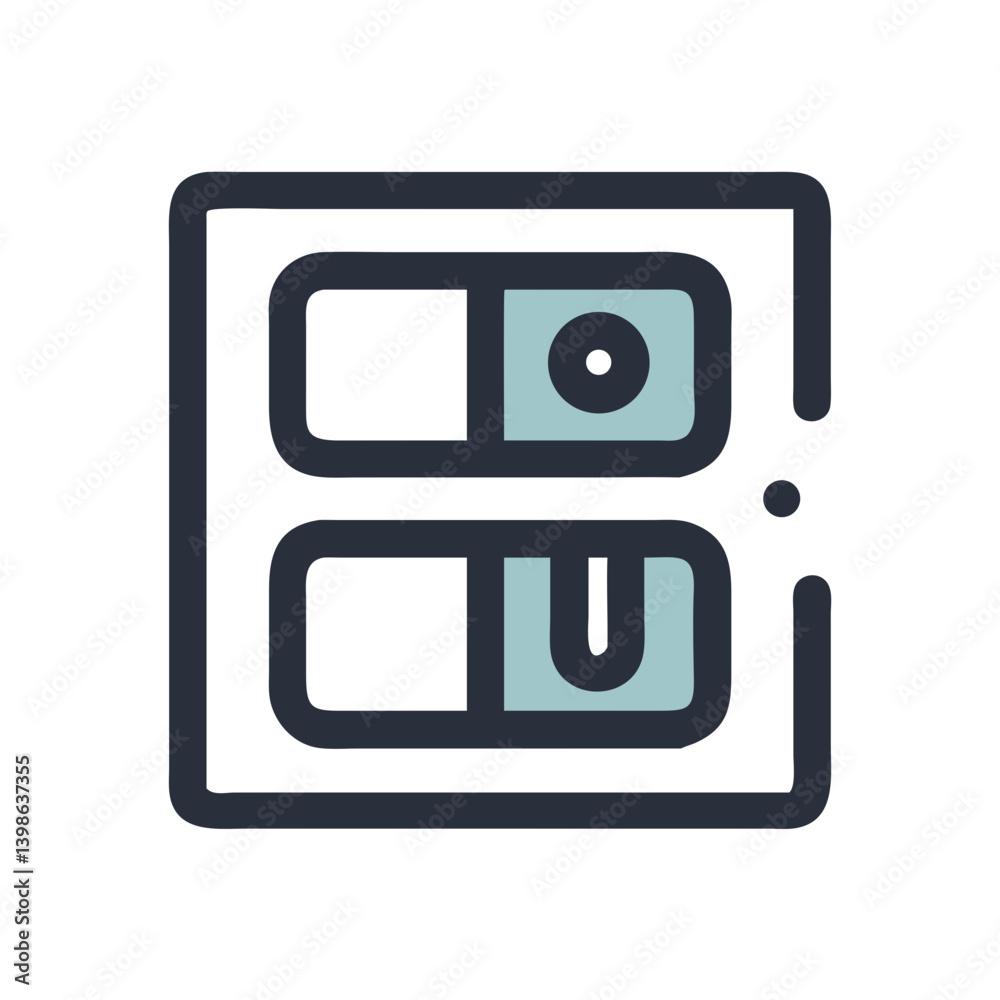 Poster simple and modern switch icon for easy control