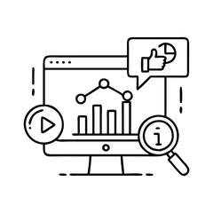social media analytics icon, social media analytics vector illustration-simple illustration of social media analytics, perfect for social media analytics logos and icons