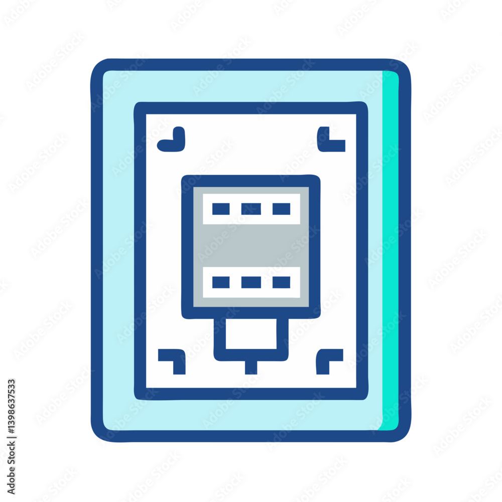 Poster telephone socket icon for connectivity and communication