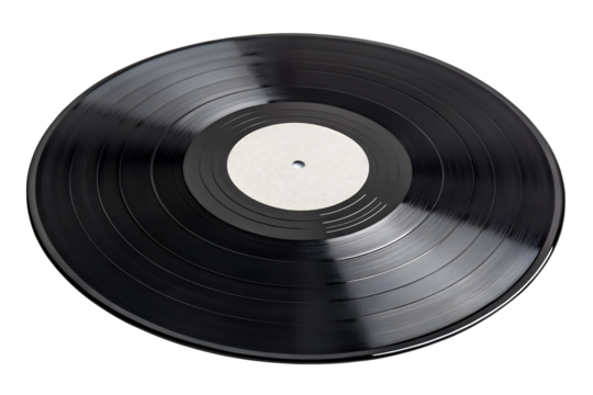 Vinyl record lp album music audio sound vintage groove disc turntable retro media on transparent background