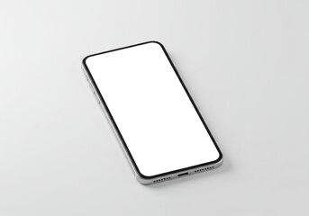 Phone device with blank screen isolated on white background