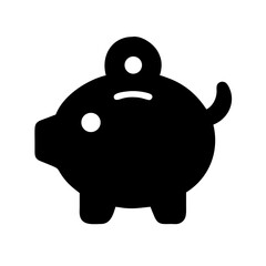 piggy bank glyph  vector flat icon