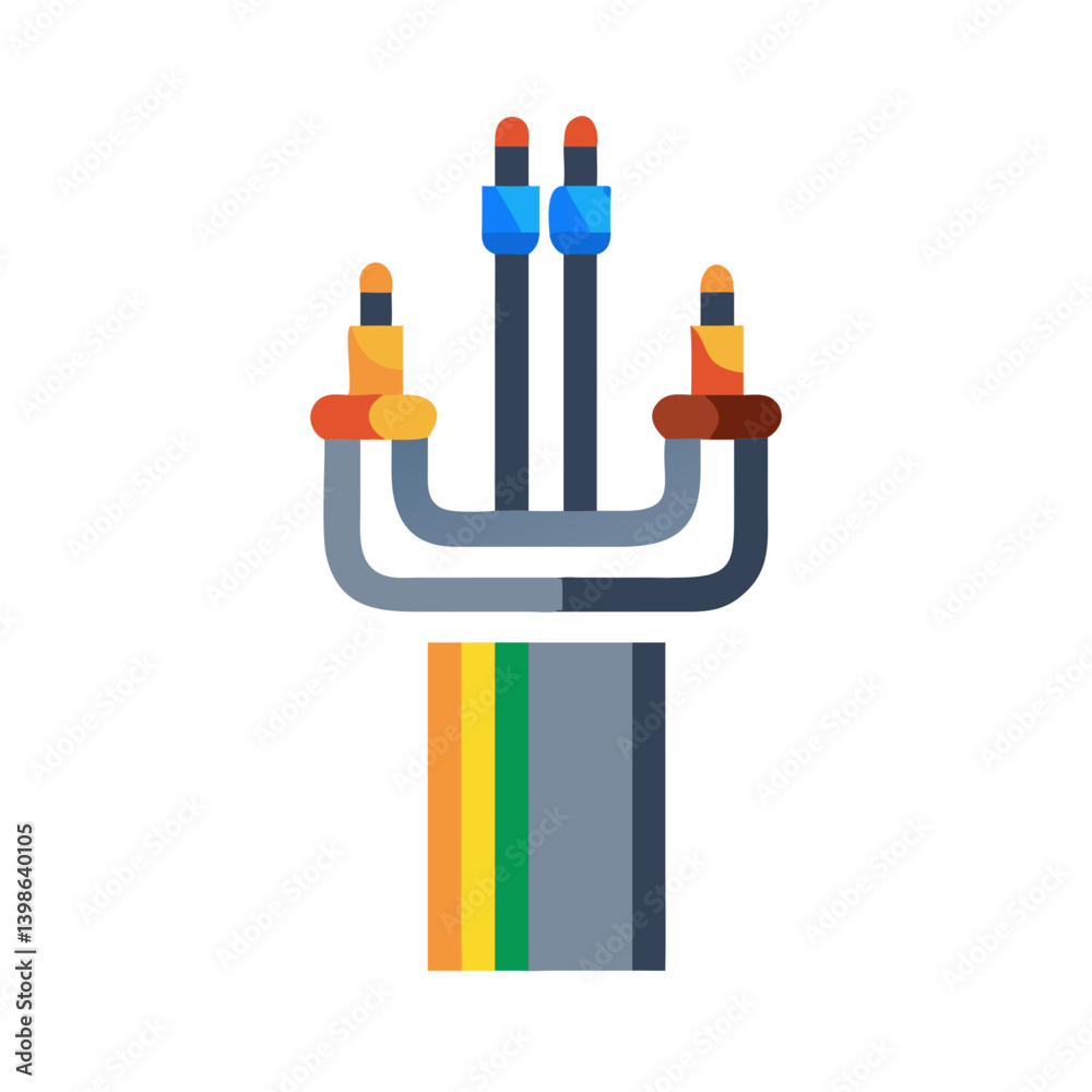 Poster connected currents: minimal wires icon vector design