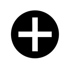 plus glyph  vector flat icon