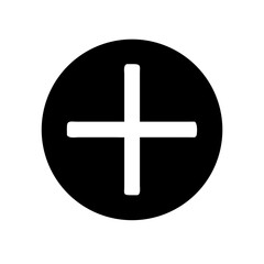 plus glyph  vector flat icon