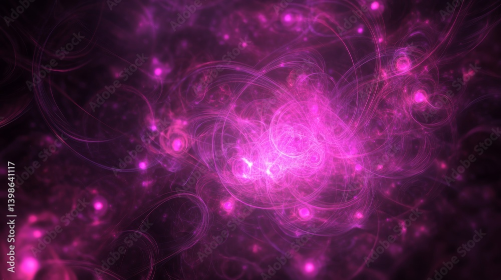 Leinwandbilder Countless glowing particles dance in a dark environment, forming a flowing energy field with depth and motion, perfect for themes in technology and science