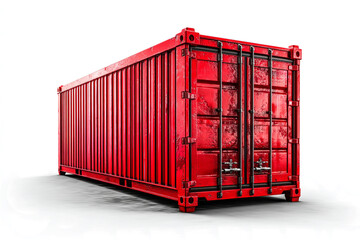 red shipping container isolated on a transparent background,