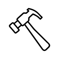 Hammer Icon Illustrating Tool Design in Minimalist Style  