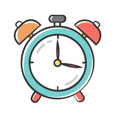 alarm clock icon, alarm clock vector illustration-simple illustration of alarm clock, perfect for alarm clock logos and icons