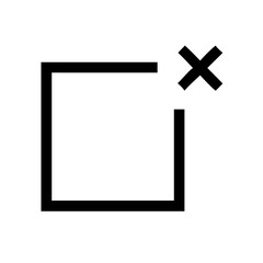 Obraz premium rectangle xmark glyph vector flat icon