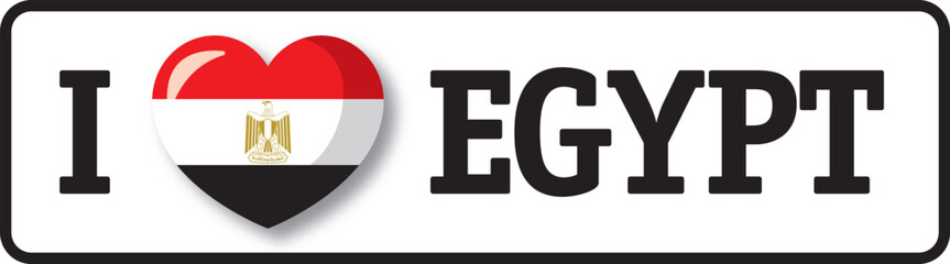 Heart shaped Egypt flag showing love for Egypt