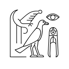 hieroglyphs icon, hieroglyphs vector illustration-simple illustration of hieroglyphs, perfect for hieroglyphs logos and icons