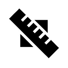 ruler combined glyph  vector flat icon