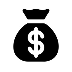 sack dollar glyph  vector flat icon