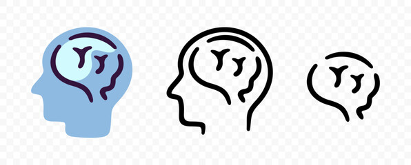 Human head with brain, graphic design. Synergy human intelligence and artificial intelligence, vector design and illustration