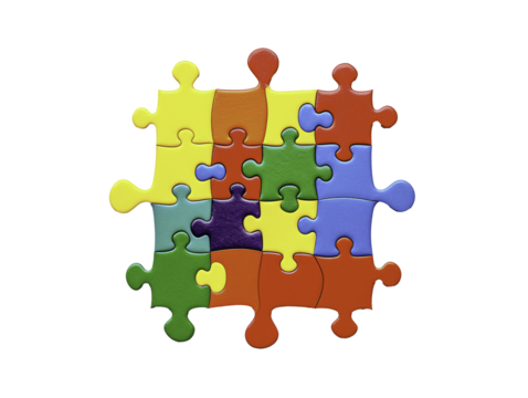 a puzzle pieces in different colors