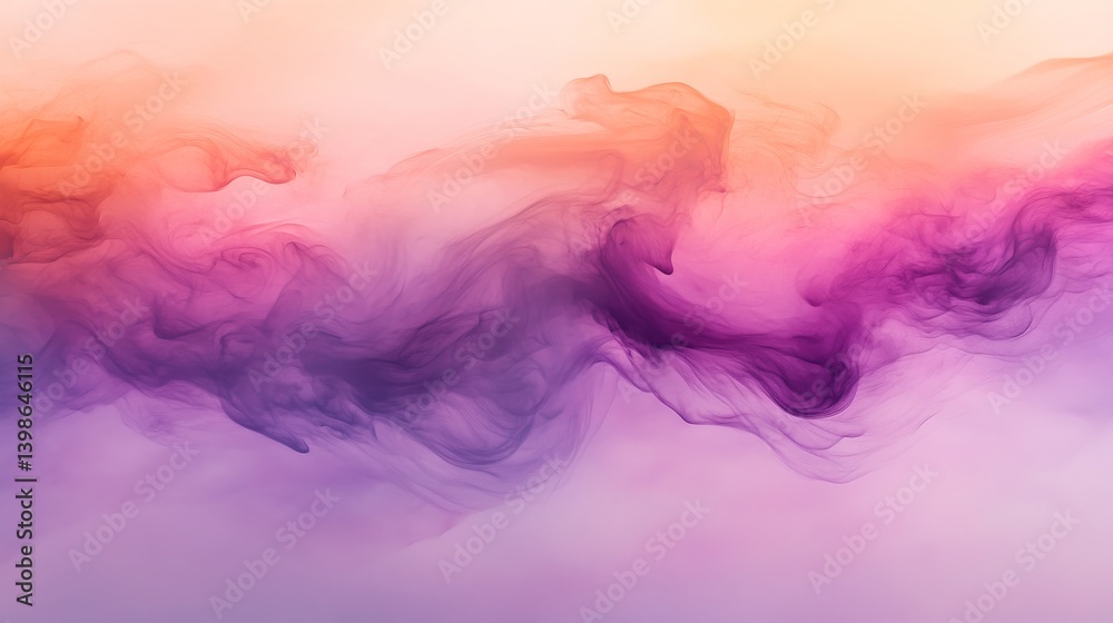 Poster Bright clouds of violet and magenta powder burst and swirl mid-air against a neutral backdrop, creating a captivating display of motion and abstract energy