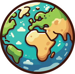 Fototapeta premium シンプルな地球のイラスト 