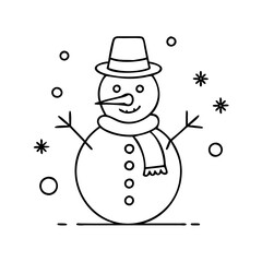 snowman icon, snowman vector illustration-simple illustration of snowman, perfect for snowman logos and icons
