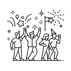 new year s parade icon, new year s parade vector illustration-simple illustration of new year s parade, perfect for new year s parade logos and icons