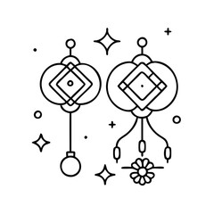 lunar new year decoration icon, lunar new year decoration vector illustration-simple illustration of lunar new year decoration, perfect for lunar new year decoration logos and icons