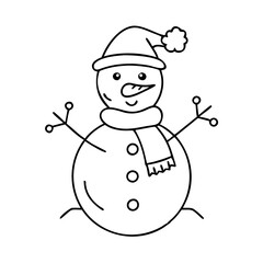 snowman icon, snowman vector illustration-simple illustration of snowman, perfect for snowman logos and icons