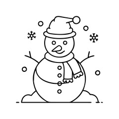 snowman icon, snowman vector illustration-simple illustration of snowman, perfect for snowman logos and icons