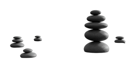 zen stones on white background