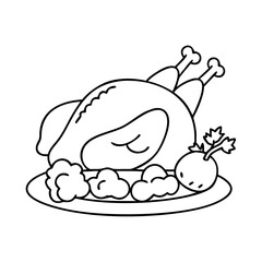 thanksgiving meal turkey icon, thanksgiving meal turkey vector illustration-simple illustration of thanksgiving meal turkey, perfect for thanksgiving meal turkey logos and icons