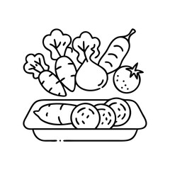 roasted vegetables icon, roasted vegetables vector illustration-simple illustration of roasted vegetables, perfect for roasted vegetables logos and icons