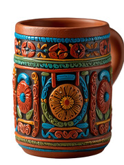  Traditional clay chicha cup with design