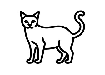 Obraz premium Icon of a simple line drawing of a cat. burmese cat.