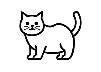 Icon of a simple line drawing of a cat. british shorthair