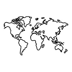 world map icon, world map vector illustration-simple illustration of world map, perfect for world map logos and icons