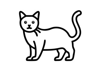 Obraz premium Icon of a simple line drawing of a cat. american wirehair.