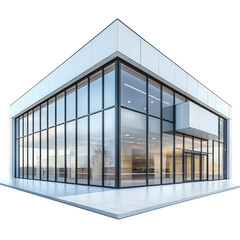 A modern glass storefront showcasing a bright and inviting interior, promising a dynamic and innovative business experience with clean lines and a minimalist design.