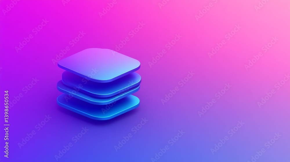 Fototapete Floating above a light gradient background, a blue cloud icon with simplified server nodes symbolizes streamlined data storage and modern virtual platforms seamlessly