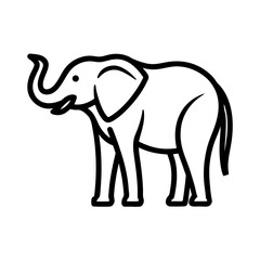 Obraz premium elephant vector illustration line art