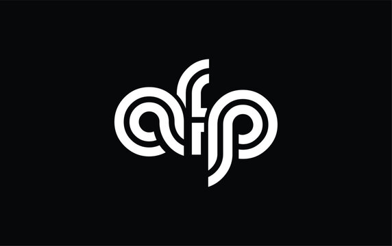 AFP Creative Unique Modern Letter Logo Design. Stylized logo featuring a unique letter design, presenting abstract minimalist aesthetics and modern appeal.
