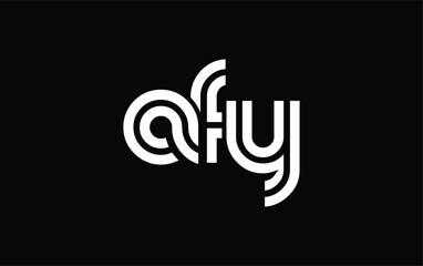 AFY Creative Unique Modern Letter Logo Design. Stylized logo featuring a unique letter design, presenting abstract minimalist aesthetics and modern appeal.