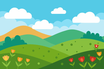 Fototapeta premium landscape with mountains and blue sky