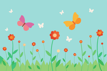 spring meadow with flowers