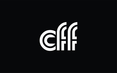 CFF Creative Unique Modern Letter Logo Design. Stylized logo featuring a unique letter design, presenting abstract minimalist aesthetics and modern appeal.