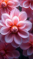 Fototapeta premium Stunning dahlia bloom with delicate petals high resolution image