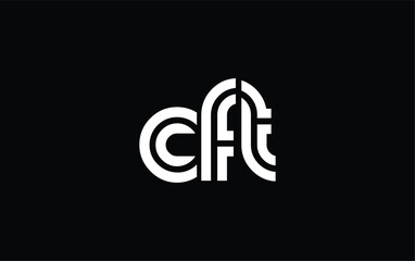 CFT Creative Unique Modern Letter Logo Design. Stylized logo featuring a unique letter design, presenting abstract minimalist aesthetics and modern appeal.