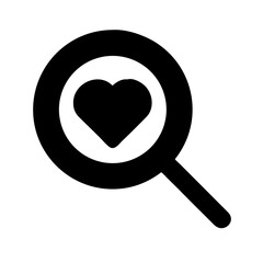 search heart glyph  vector flat icon