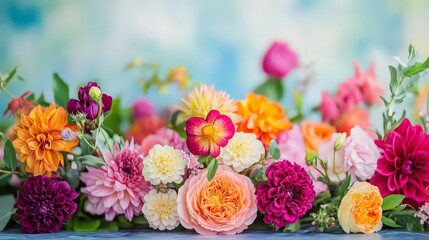 coloful beautiful flowers on the background, colored flowers on abstract background, flower wallpaper