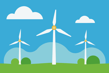 wind turbines on the hill